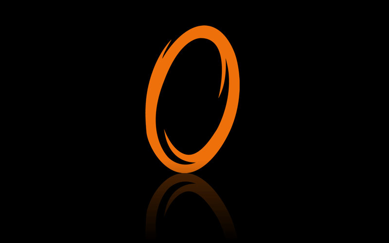 orange ring on black background