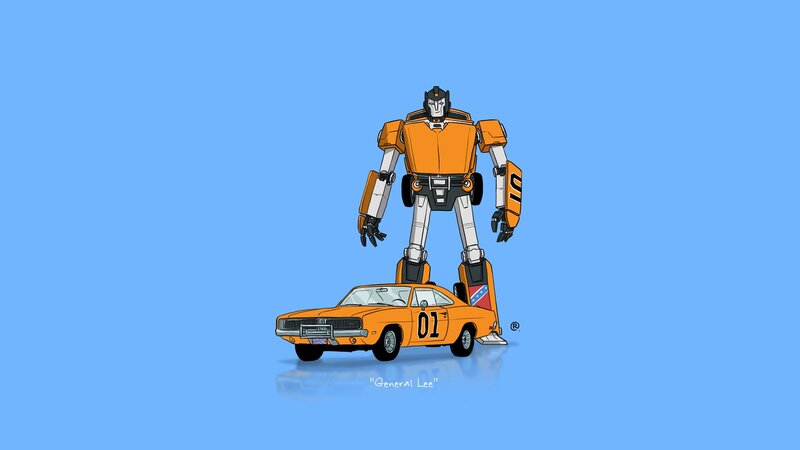 Orange Robot and Car