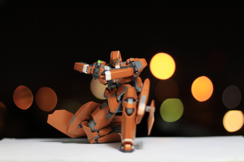 Orange Robot Model — Dramatic