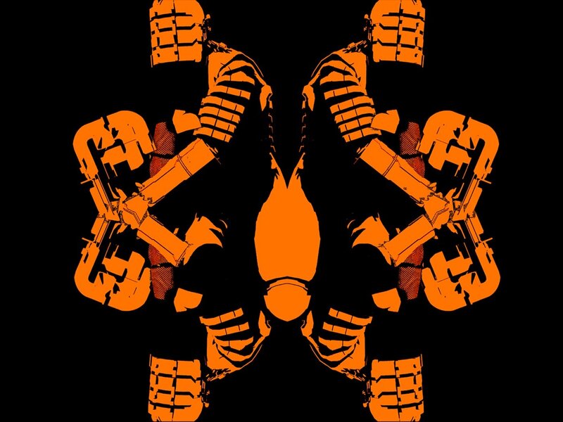 orange robot symmetrical design