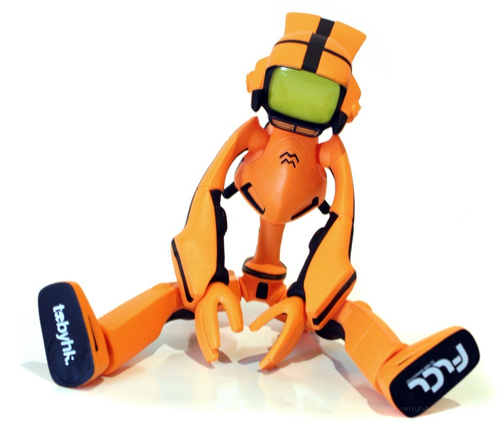 orange robot toy figure