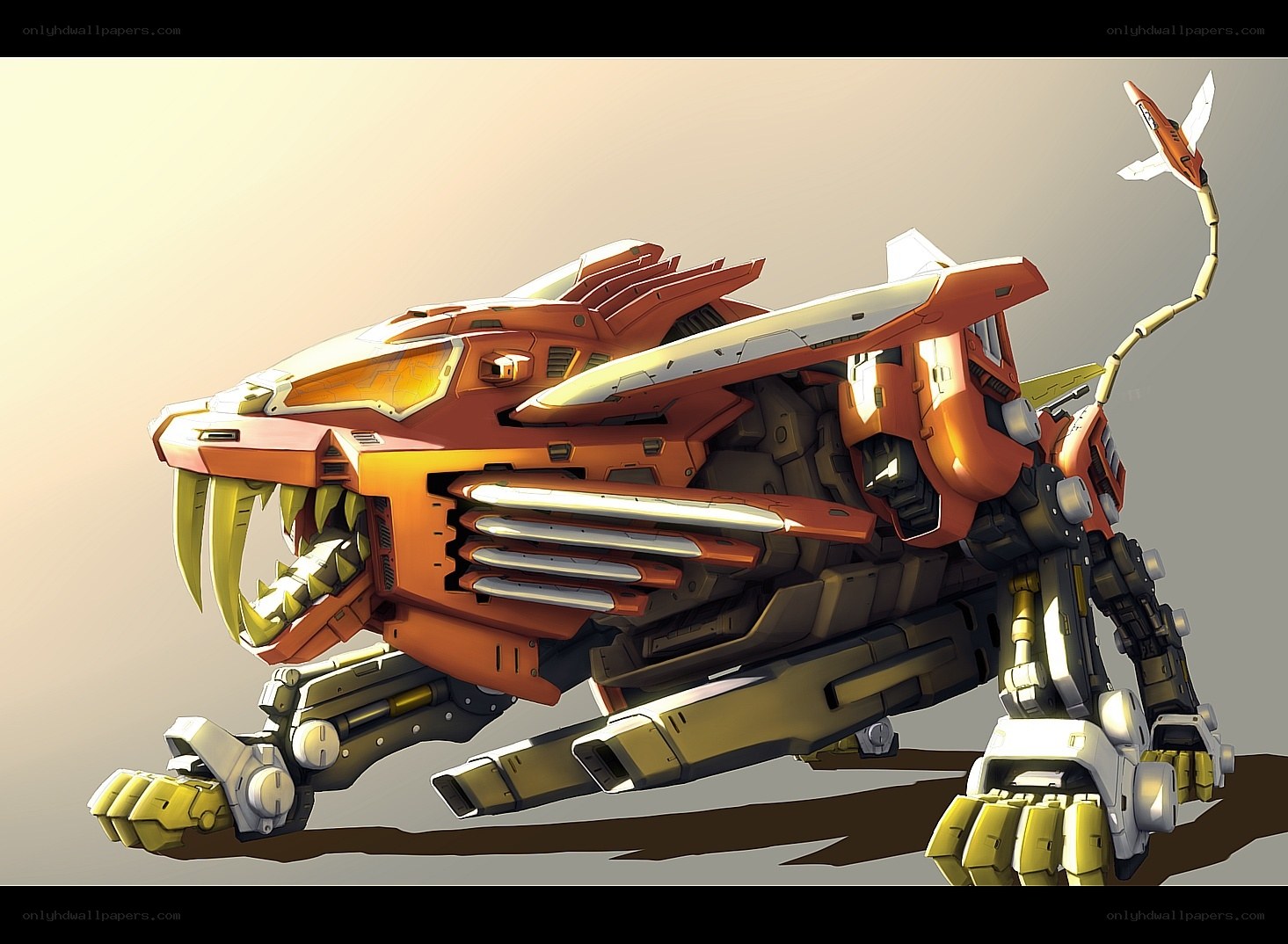 orange robotic lion mecha