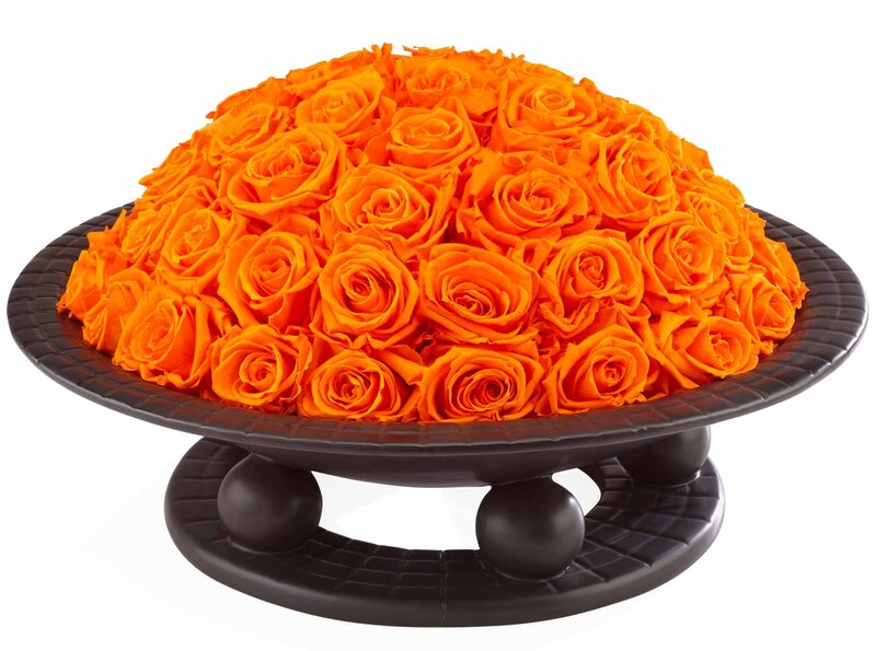 Orange Roses in Bowl