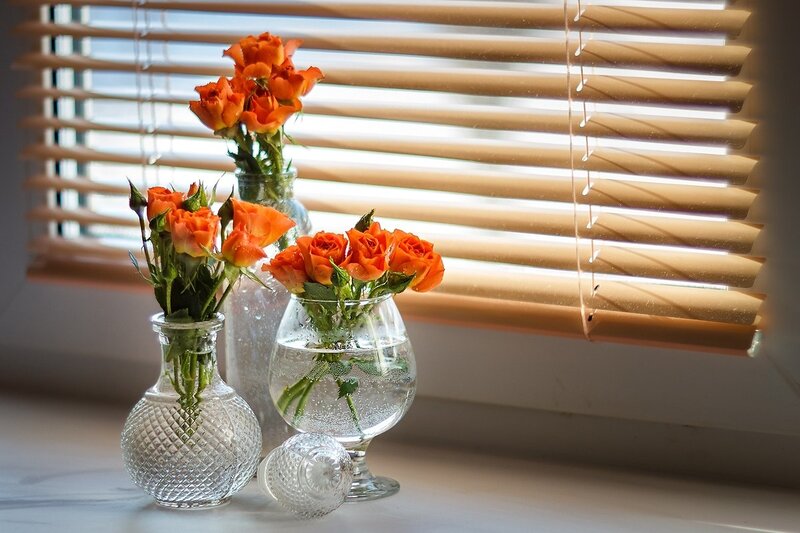 Orange Roses in Vases