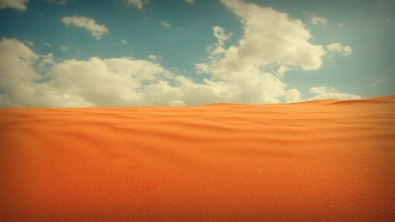 Orange Sand Dunes — Serene, Afternoon, Photograph, Sky