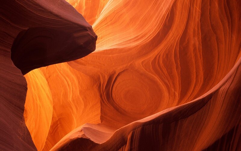 Orange Sandstone Canyon — Dramatic, Photograph, Rock