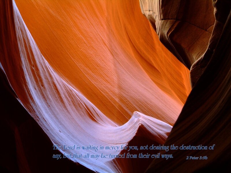 Orange Sandstone Canyon — Dramatic, Photograph, Text