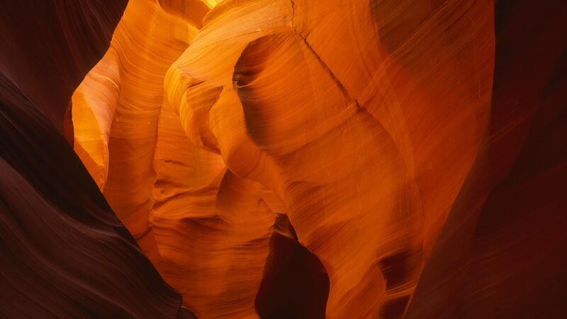 Orange sandstone canyon walls