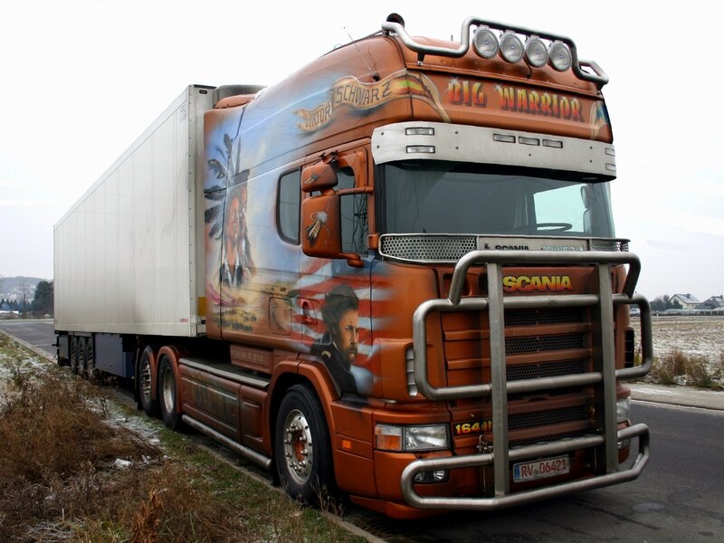Orange Scania Truck — Dramatic