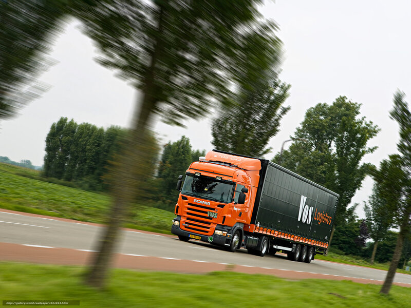 Orange Scania Truck — Dynamic, Afternoon, Photograph