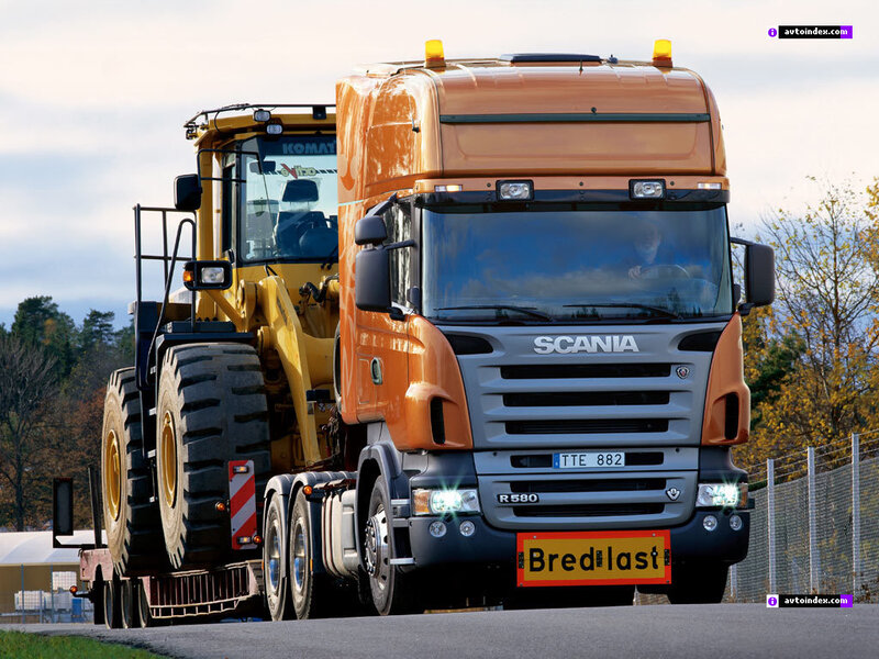 Orange Scania Truck