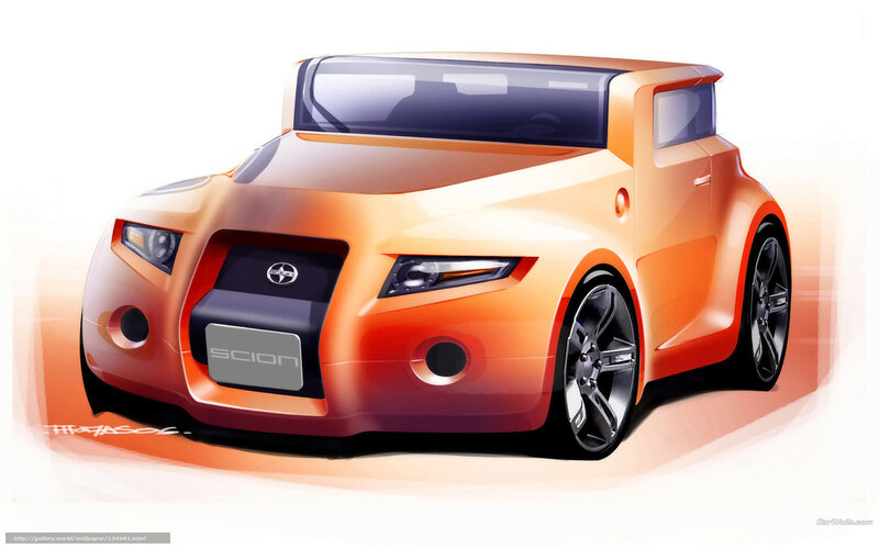 Orange Scion concept car