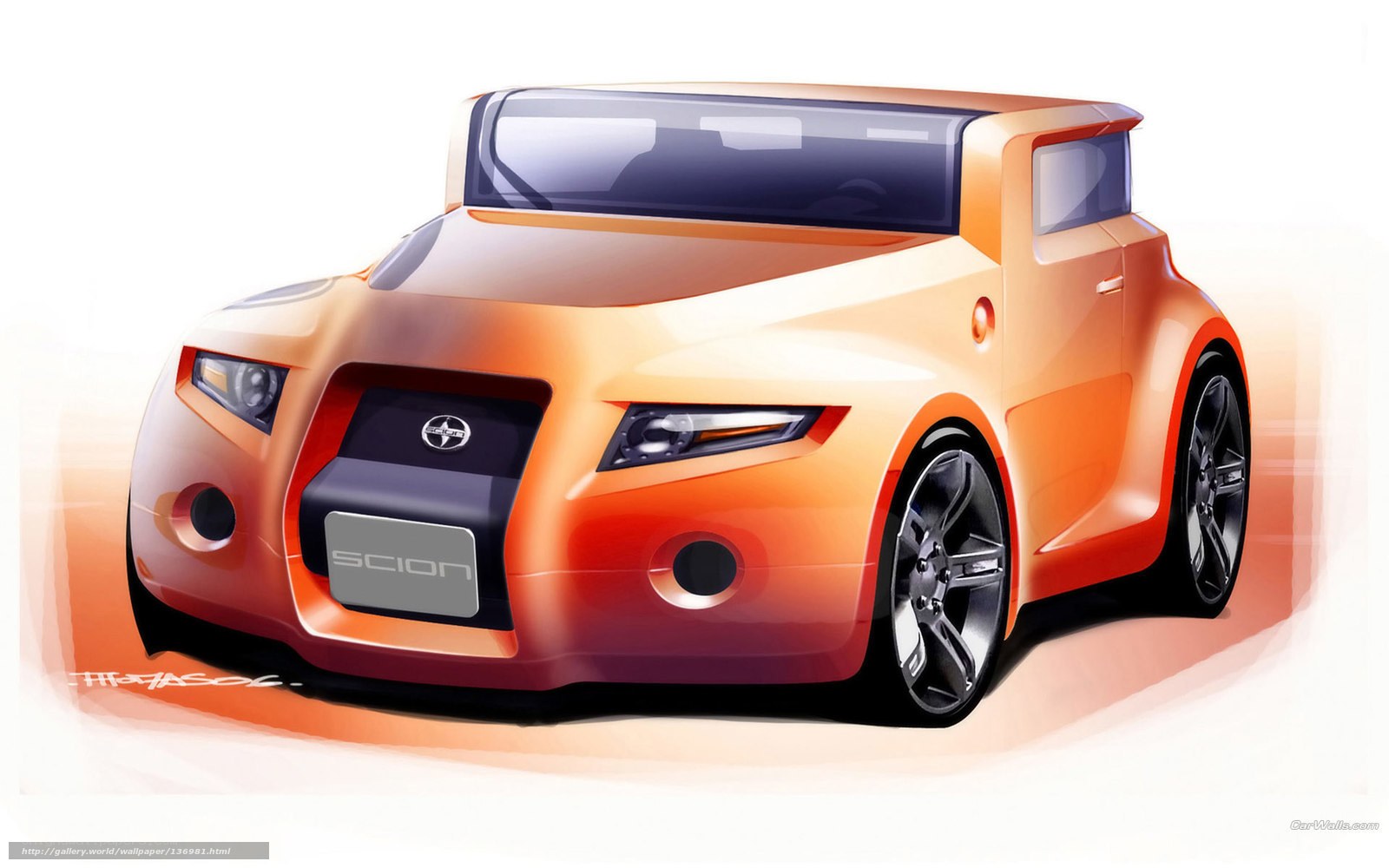 Orange Scion concept car