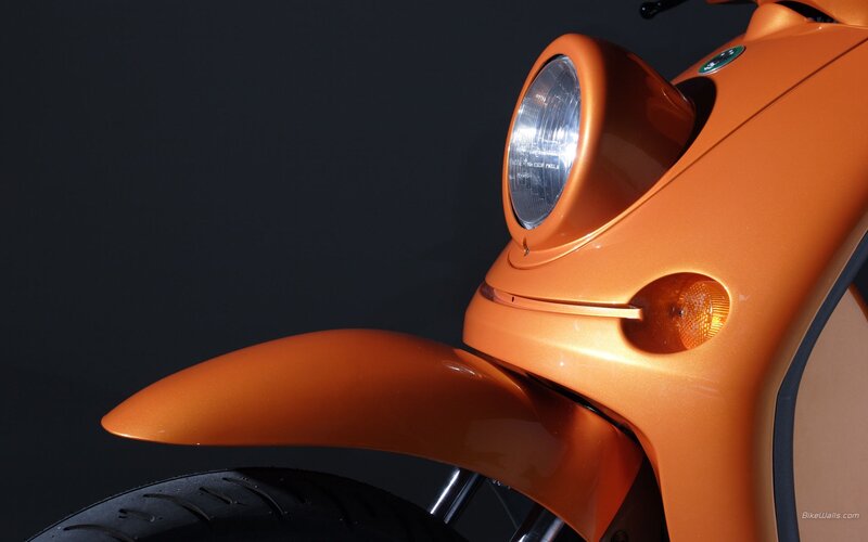 orange scooter front view