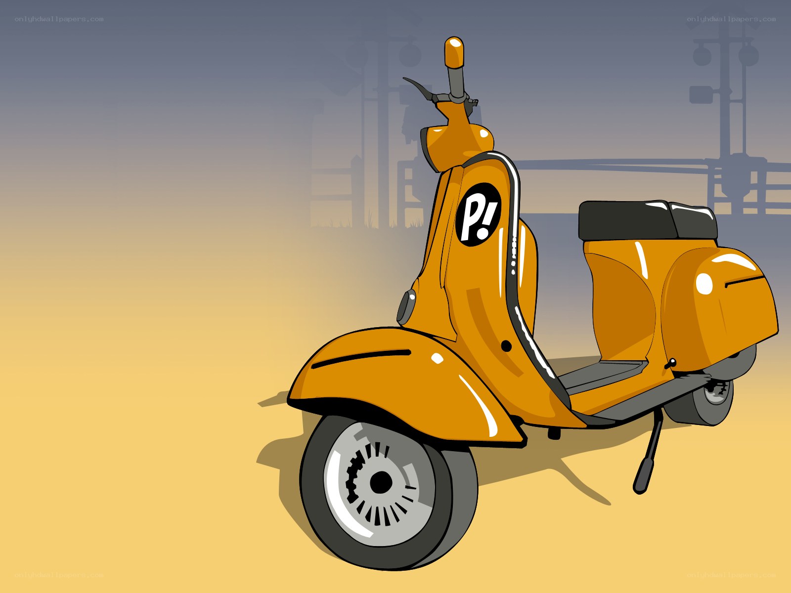 Orange scooter illustration