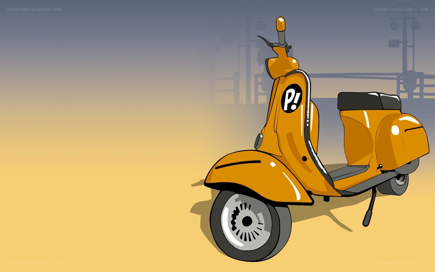 orange scooter illustration