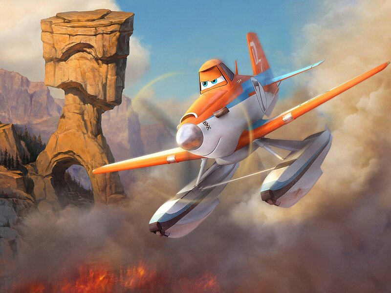 Orange Seaplane Flying