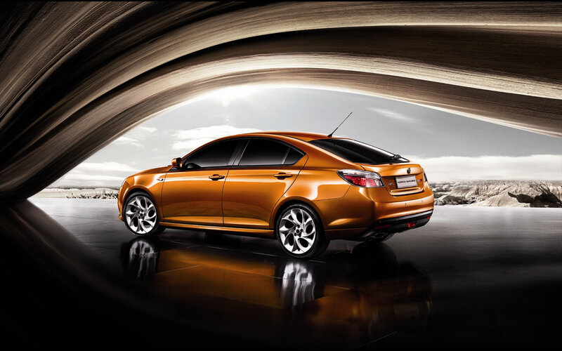 Orange Sedan Car