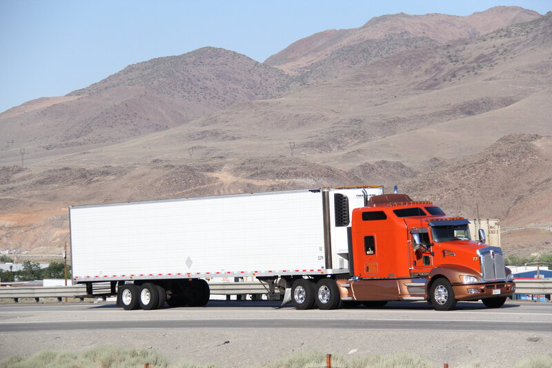 Orange Semi-truck — Arid