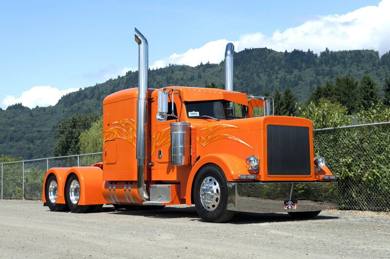 Orange Semi-truck — Outdoor