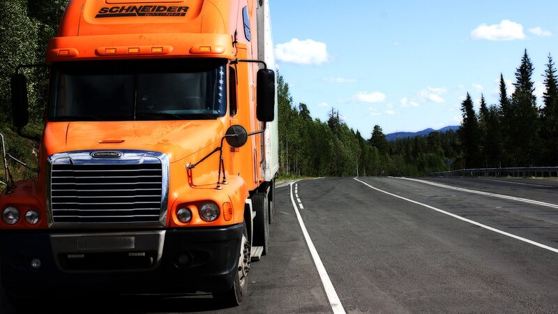 Orange Semi-truck — Serene