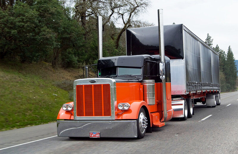 Orange Semi-truck