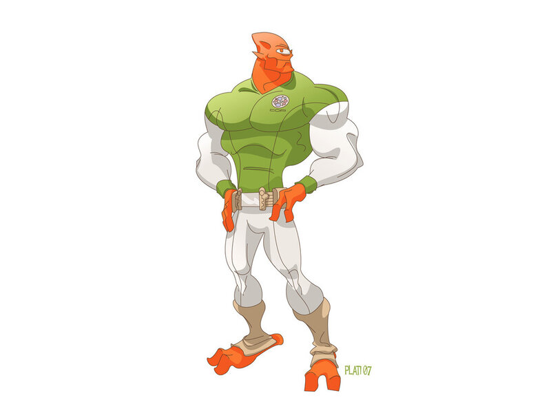 Orange-skinned Alien Character