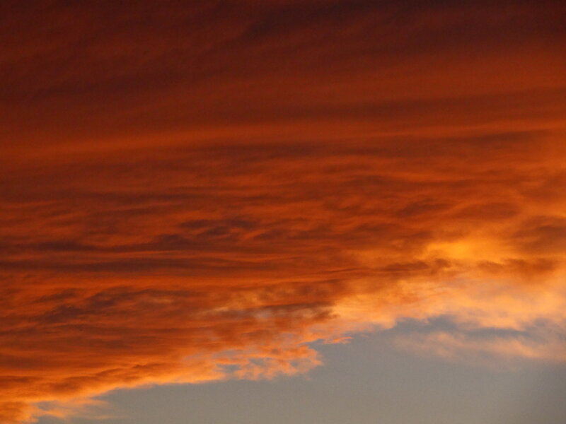 Orange Sky with Clouds — Dramatic