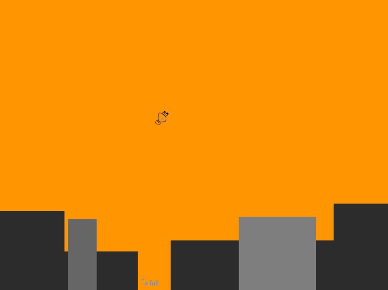 orange sky with falling character