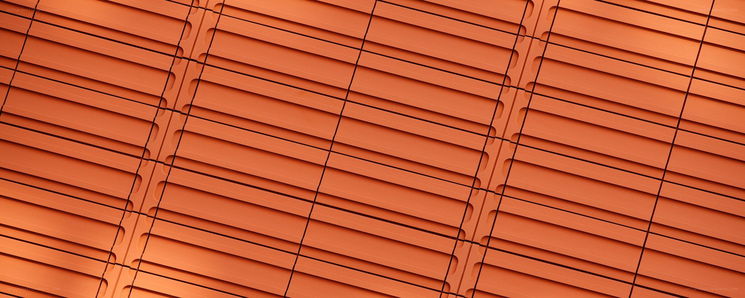 orange slatted architectural surface