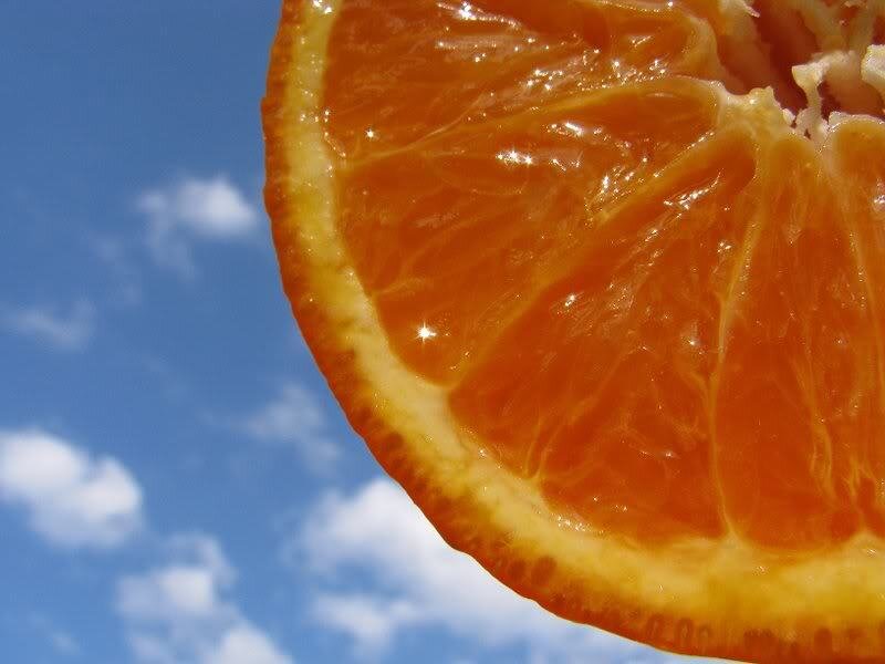 Orange Slice Against Sky
