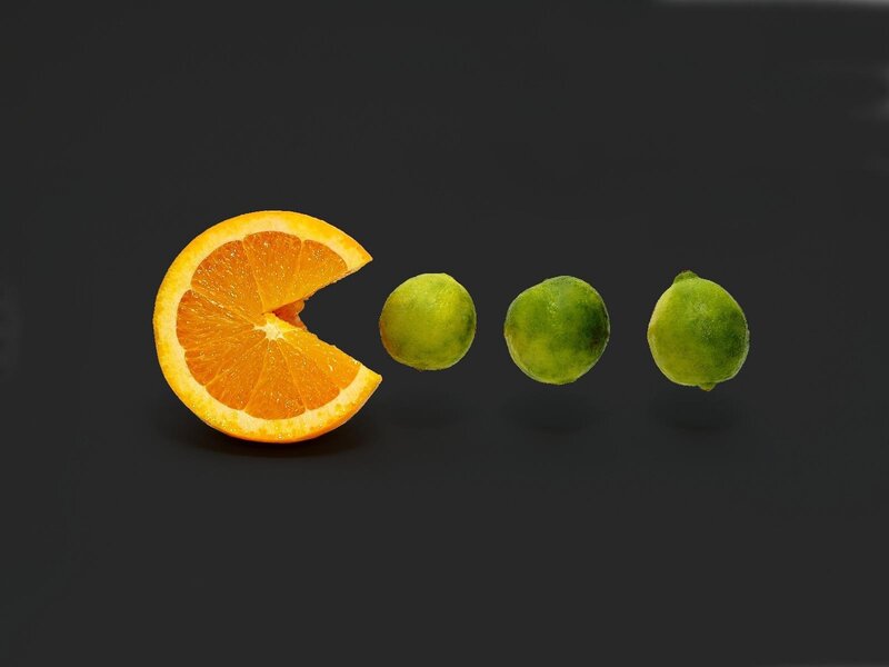 Orange Slice and Limes — Black, Playful