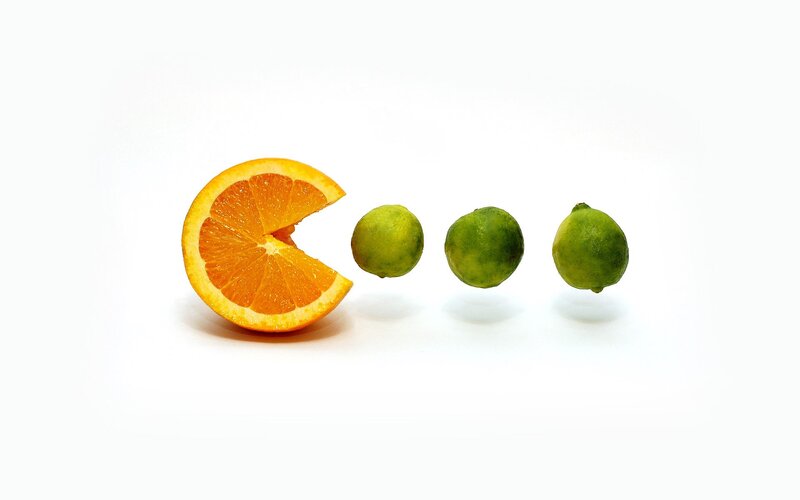 Orange Slice and Limes — White, Playful