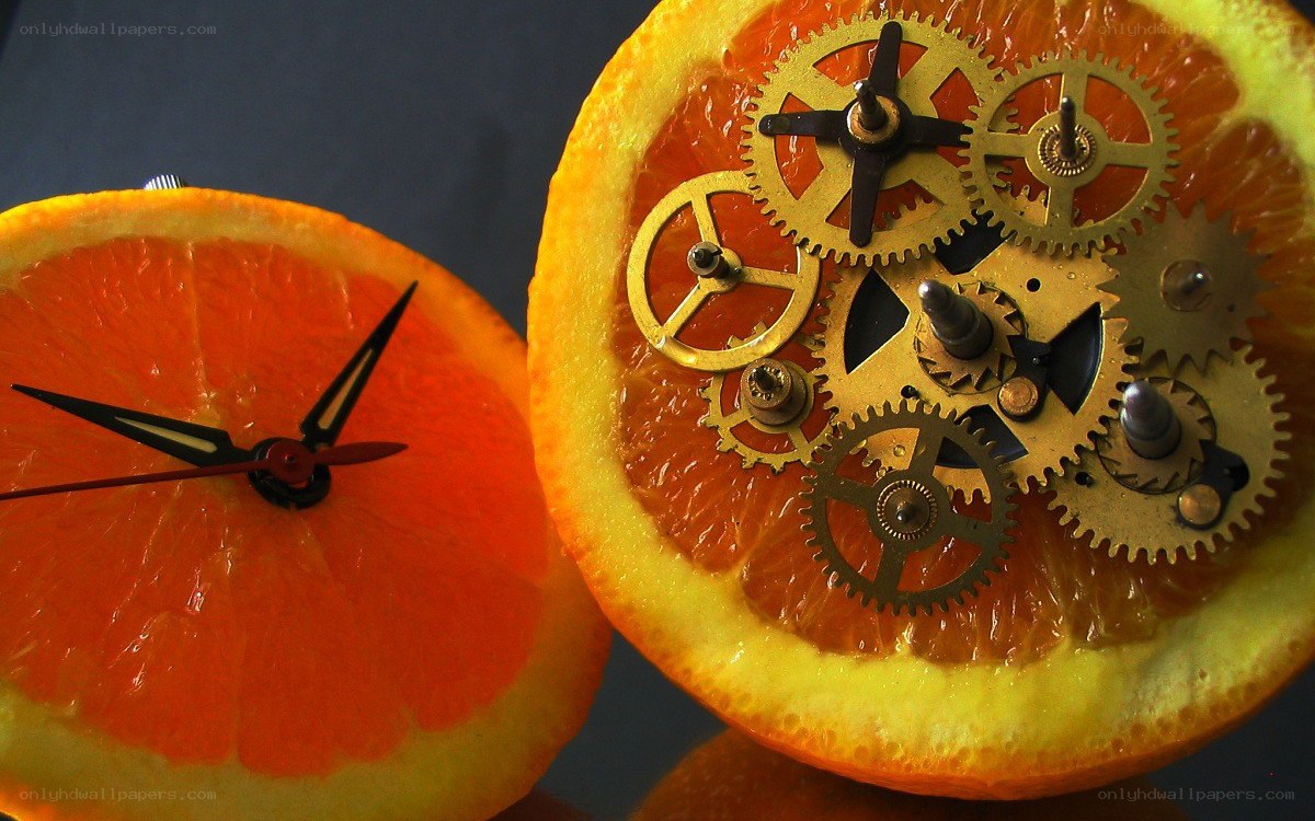 orange slice clock art