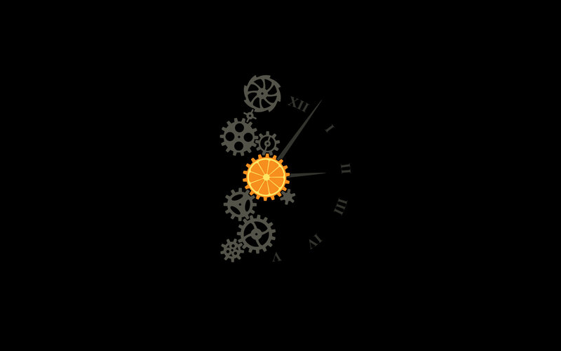 Orange Slice Clock — Black