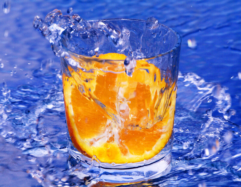 Orange Slice in Glass — Blue