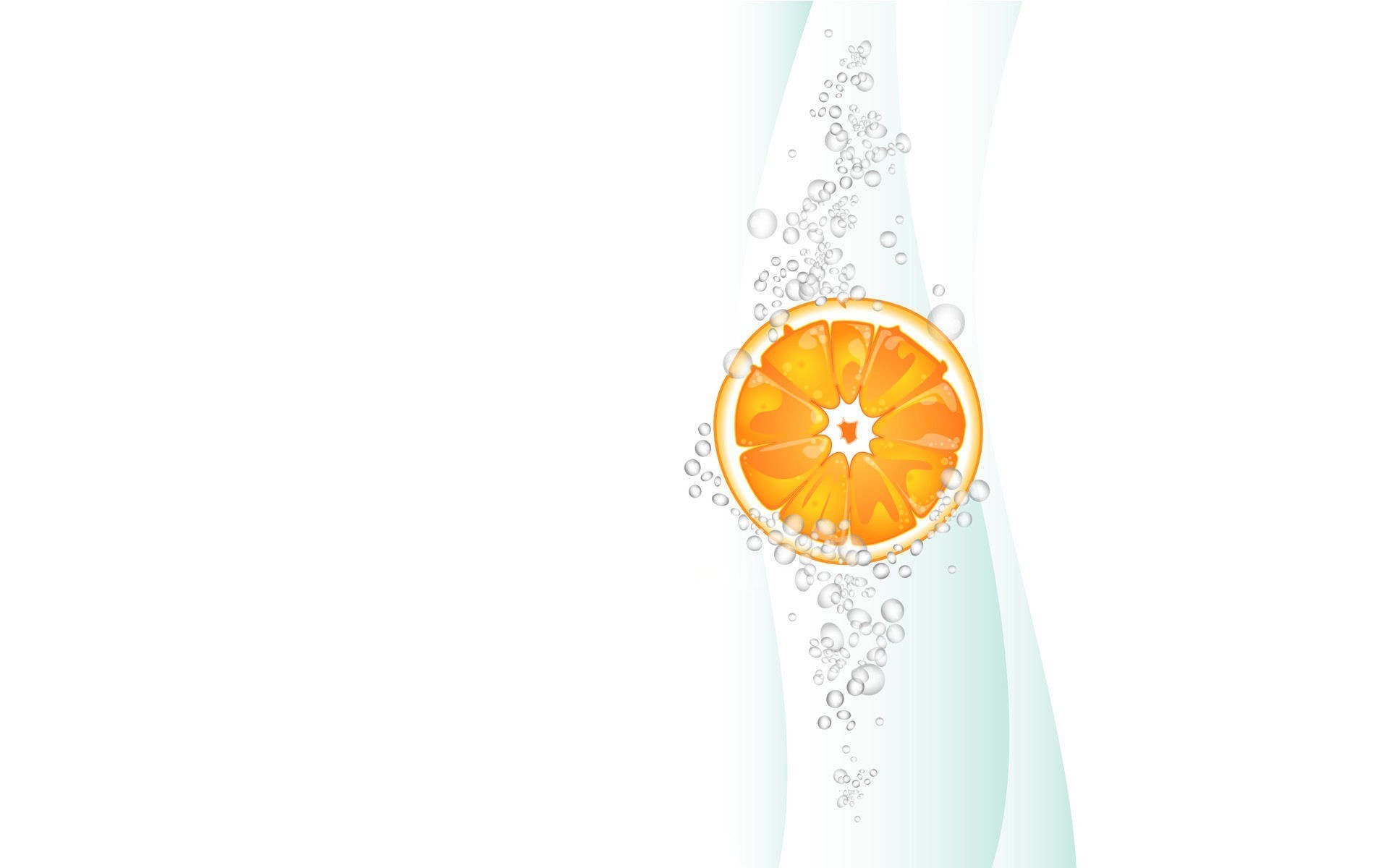orange slice in sparkling water