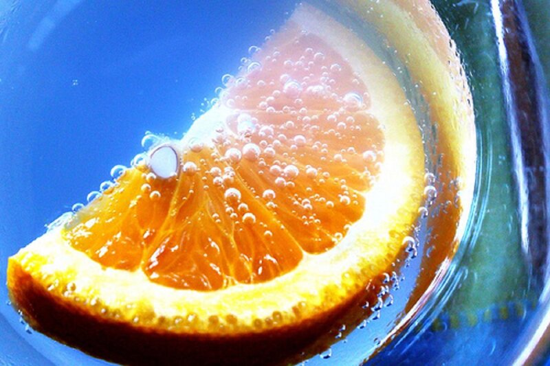Orange Slice in Water — Blue, Refreshing