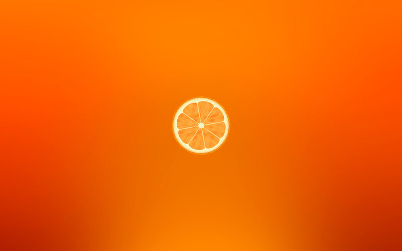 orange slice on orange background