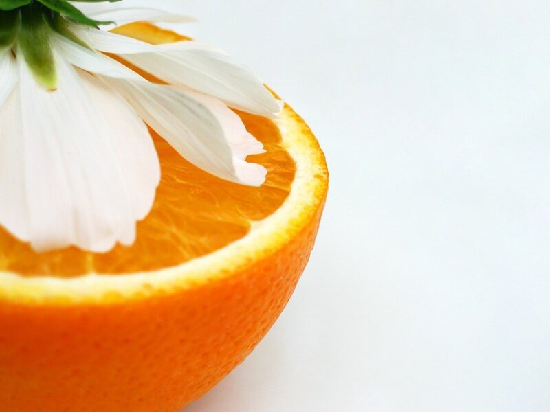 Orange Slice with Flower — Calm