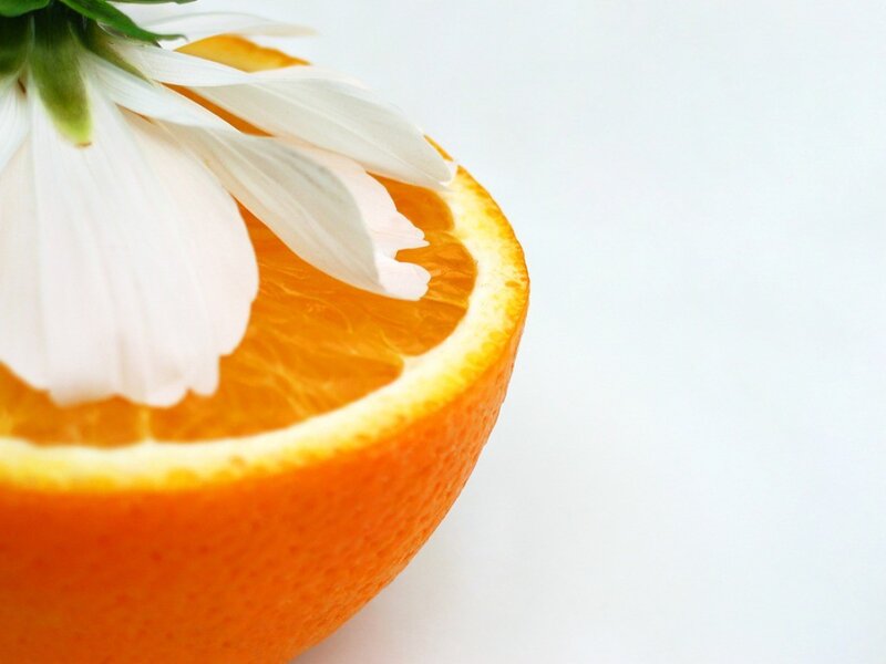 Orange Slice with Flower