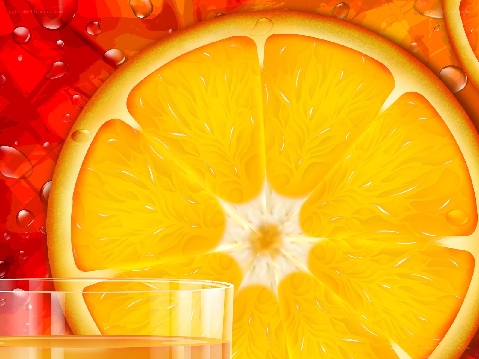 orange slice with juice
