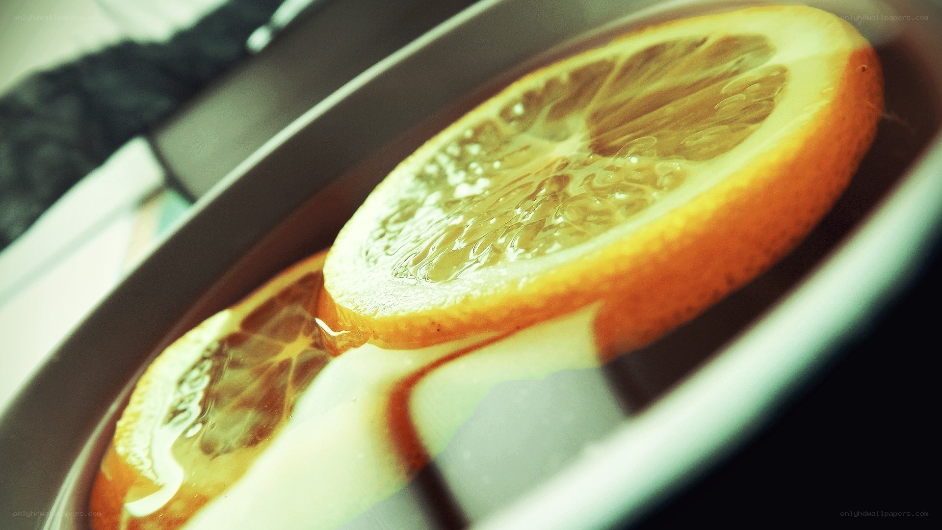 orange slices in a drink
