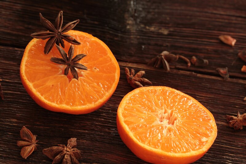 orange slices with star anise