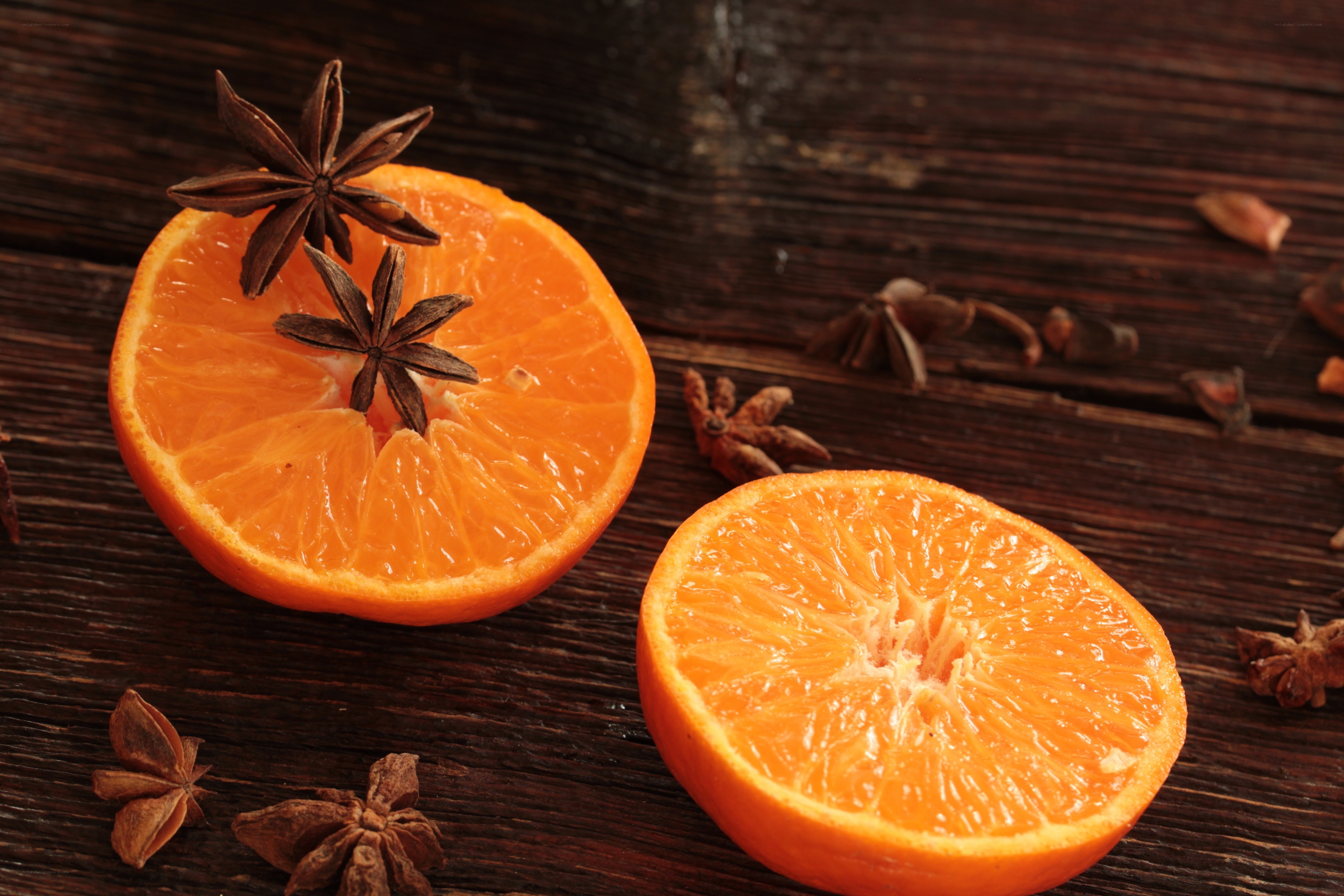 orange slices with star anise