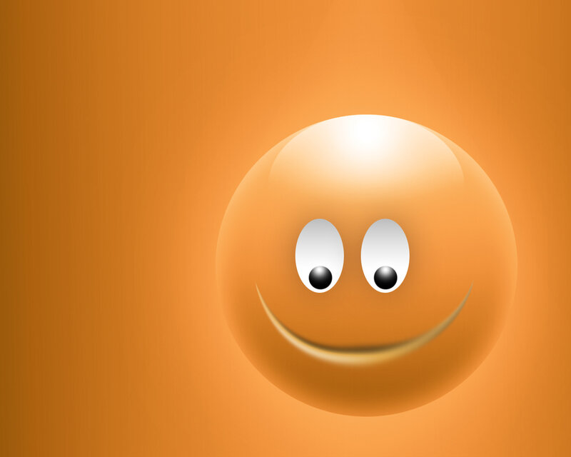 Orange Smiley Face — Cheerful