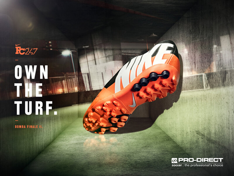 Orange Soccer Cleat — Dramatic