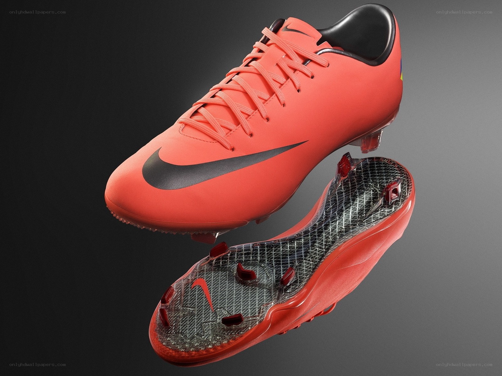 orange soccer cleat