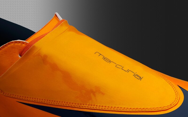 Orange Soccer Shoe