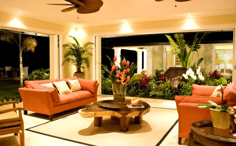 Orange Sofas in Living Room